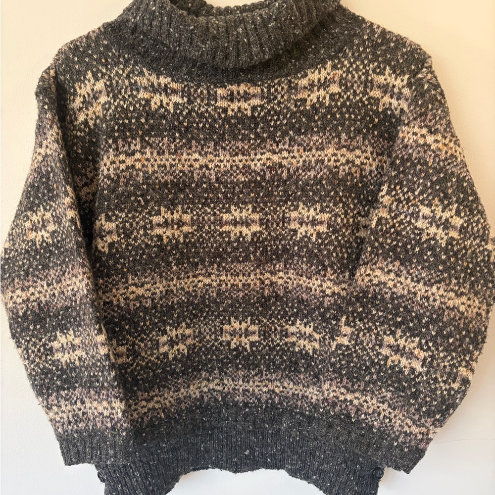 French Connection Charcoal and Cream Knit Sweater